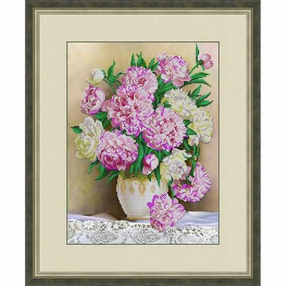 Набор для вышивания бисером GALLA COLLECTION арт.Л 332 Пионы в вазе 30х40 см