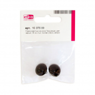 19470_Глазки стеклянные для мишек Тедди и кукол на металлической петле, цвет черный, диаметр 16 мм