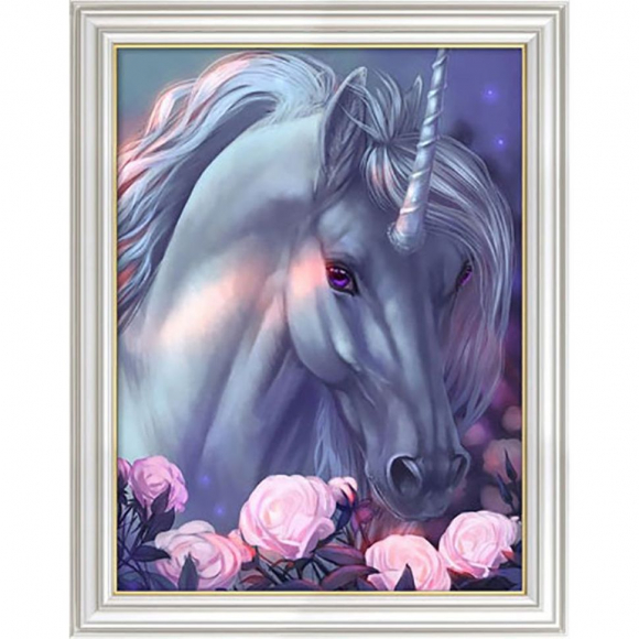 Набор для изготовления картин АЛМАЗНАЯ ЖИВОПИСЬ арт.АЖ.1968 Единорог и розы