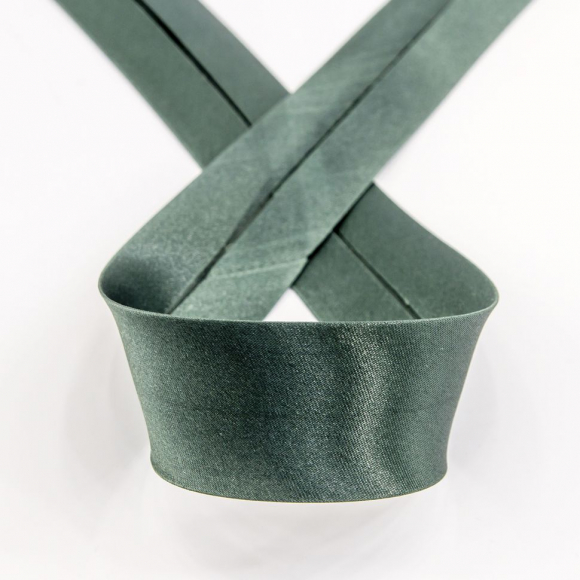 Косая бейка атласная 30 мм, 25 м, цвет 97, болотный