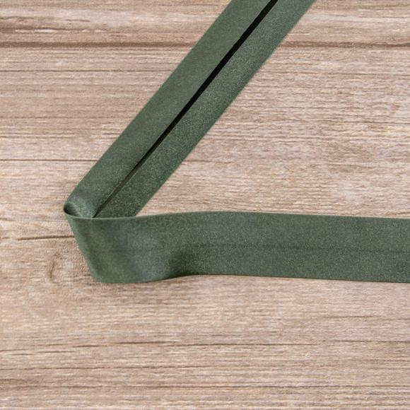 Косая бейка атласная 30 мм, 25 м, цвет 97, болотный