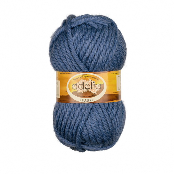 Пряжа ADELIA FAST (78% акрил, 22% шерсть) 3х150г/45м цв.06 синий