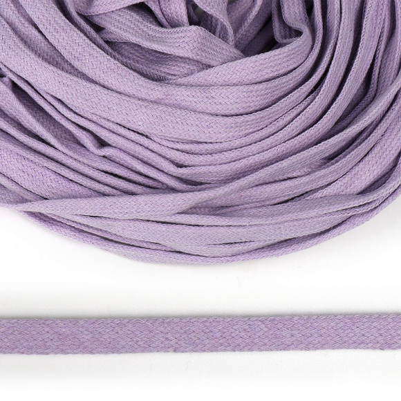 Шнур плоский х/б 08мм классическое плетение цв.135 сирень уп.50 м