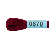 Нитки для вышивания Gamma мулине (0820-3070) 100% хлопок 24 x 8 м цв.0870 т.бордовый
