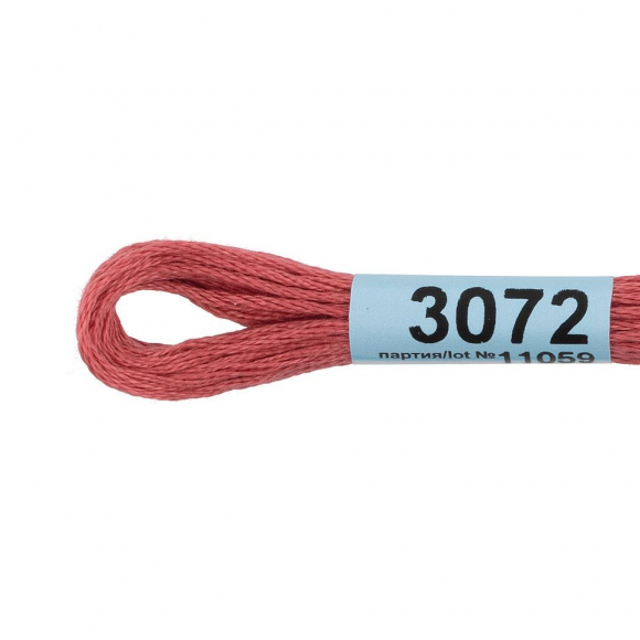 Нитки для вышивания Gamma мулине (3071-3172) 100% хлопок 24 x 8 м цв.3072 т.т.розовый