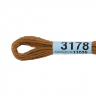 Нитки для вышивания Gamma мулине (3173-6115) 100% хлопок 24 x 8 м цв.3178 т.горчичный