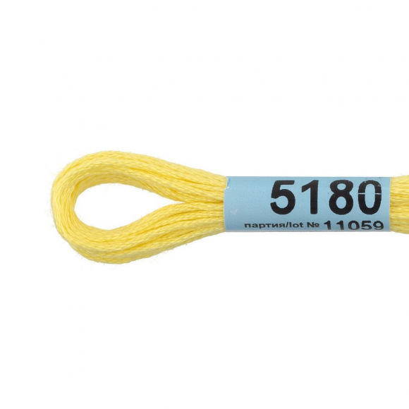 Нитки для вышивания Gamma мулине (3173-6115) 100% хлопок 24 x 8 м цв.5180 лимонный