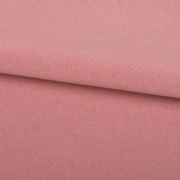 Ткань футер 3х нитка петля гл/крашеный диагональ 310г/м?  65%хб 35%пэ  шир.180см арт.УН-3106535-43(16) цв.розовый зефир рул. 35-60м (1кг-1,8м)