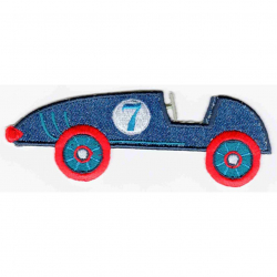 85925_Термоаппликация HKM "Rennwagen Jeans rote Reifen"