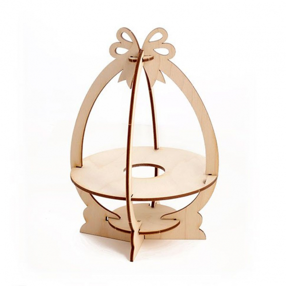 Заготовка из фанеры Подставка большая на 1 яйцо арт.CH.11507 Фаберже 145х145х210 мм