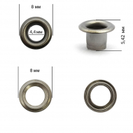 Люверсы латунь New Star №2 (? 4,4мм, h 5,42мм) цв. никель черный уп. 5000шт