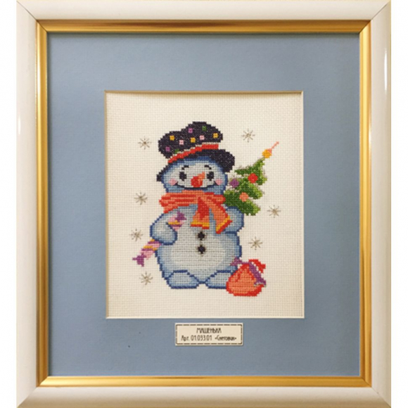 91266_Вышитая картина "Снеговик"
