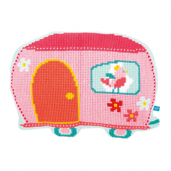 Набор для вышивания VERVACO арт.PN-0154489 Подушка Домик- прицеп 52х37 см Набор для вышивания VERVACO арт.PN-0154489 Подушка Домик- прицеп 52х37 см