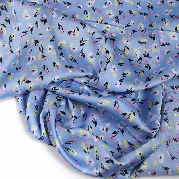 Ткань шелк Армани 90г/м? 97% полиэстер, 3% спандекс шир.145см арт.Р.28338.03 цв.03 голубой рул.30м