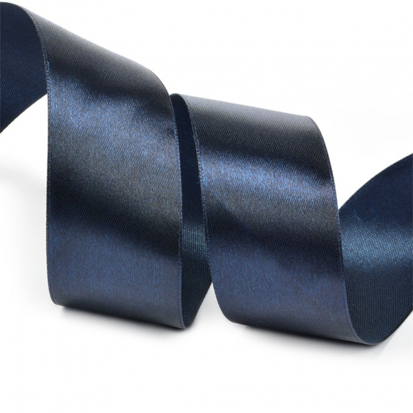 Лента атласная 38мм цв.3168 т.синий IDEAL уп.27,4 м