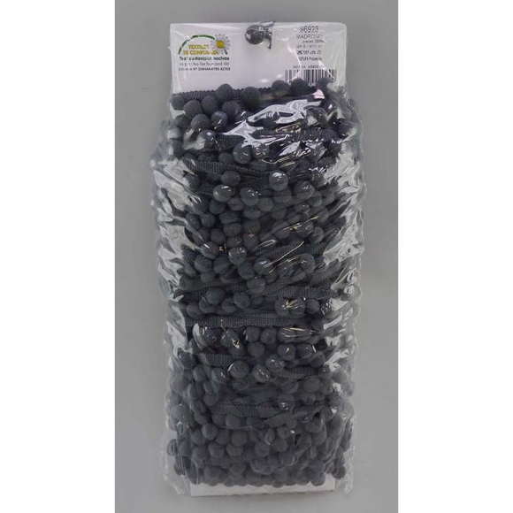 Тесьма с помпонами MATSA цвет темно-серый