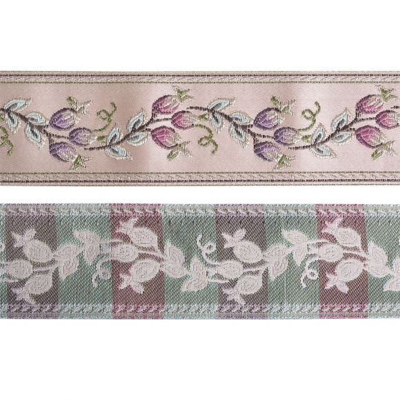 Лента отделочная жаккардовая арт.TBY.WJ6-02шир.60 мм цв.какао уп.25 м