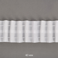 Лента шторная 40мм Caron сборка: универсальная арт.401 цв. белый рул. 100м