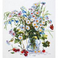 Набор для вышивания ЧУДЕСНАЯ ИГЛА арт.40-40 Ромашки и колокольчики 29х32 см