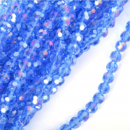 Бусины граненые Рондель (стекло) на нитях арт.TBY-R-2 10мм  цв.09 AB голубой уп.1х72 бусины