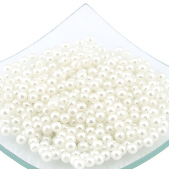 Бусины MAGIC 4 HOBBY круглые перламутр 6мм цв.H02 молочный уп.500г (4838шт)