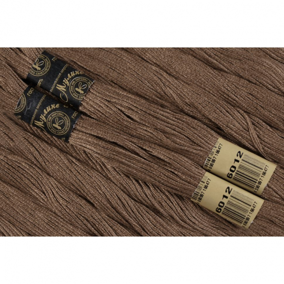 Нитки мулине цв.6012 коричневый 12х10м С-Пб