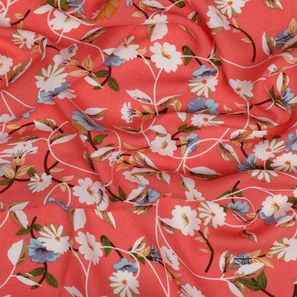 Ткань Штапель  TBY Vi-JG21001-c3 плот 110г/м2 100% вискоза шир. 145 см цв.с3 персиковый уп.5м