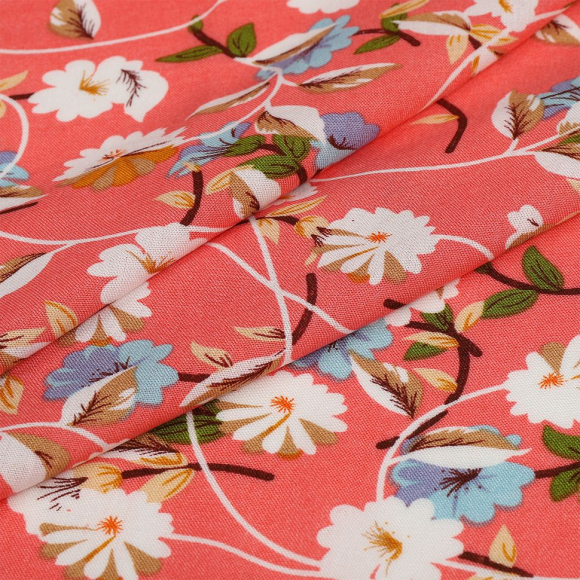 Ткань Штапель  TBY Vi-JG21001-c3 плот 110г/м2 100% вискоза шир. 145 см цв.с3 персиковый уп.5м