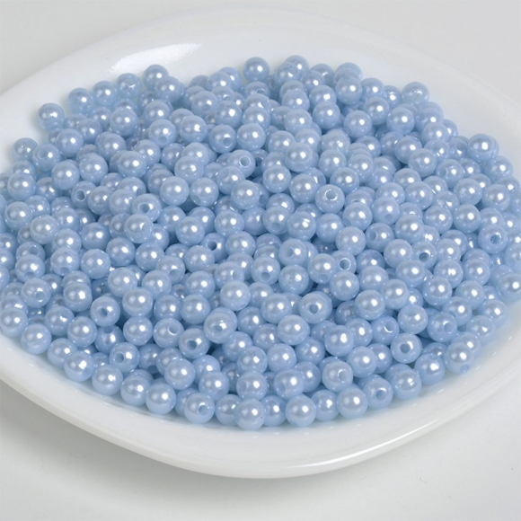 Бусины MAGIC 4 HOBBY круглые перламутр 12мм цв.A26 голубой уп.50г (53шт)