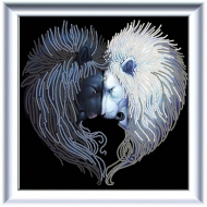 Рисунок на ткани КОНЁК арт. 8510 Львы солнца и луны 25х25 см