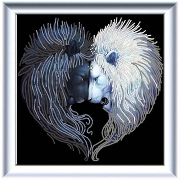 Рисунок на ткани КОНЁК арт. 8510 Львы солнца и луны 25х25 см