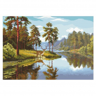 Набор для вышивания мулине НИТЕКС арт.0262 Лесная прохлад 54х38 см