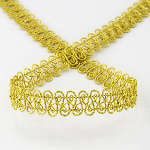 Тесьма PEGA декоративная с люрексом, цвет золотой, 15 мм Тесьма PEGA декоративная с люрексом, цвет золотой, 15 мм