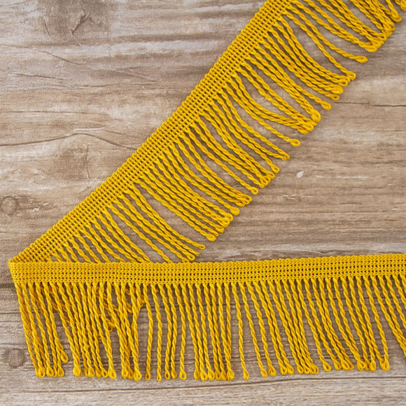 Бахрома витая, 60 мм, цвет охра