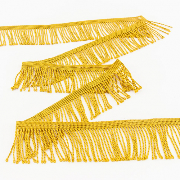 Бахрома витая, 60 мм, цвет охра