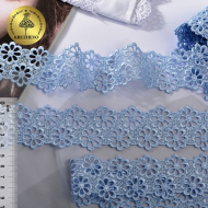 Кружево гипюр KRUZHEVO арт.TR.8G8184 шир.44мм цв.8 голубой уп.9м