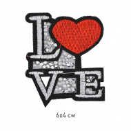Термоаппликации арт.TBY-2158 Love 6х4см, уп.10шт.
