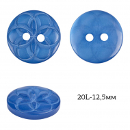 Пуговицы пластик TBY P-L06-9 цв.синий 20L-12-13мм, 2 прокола, 50 шт