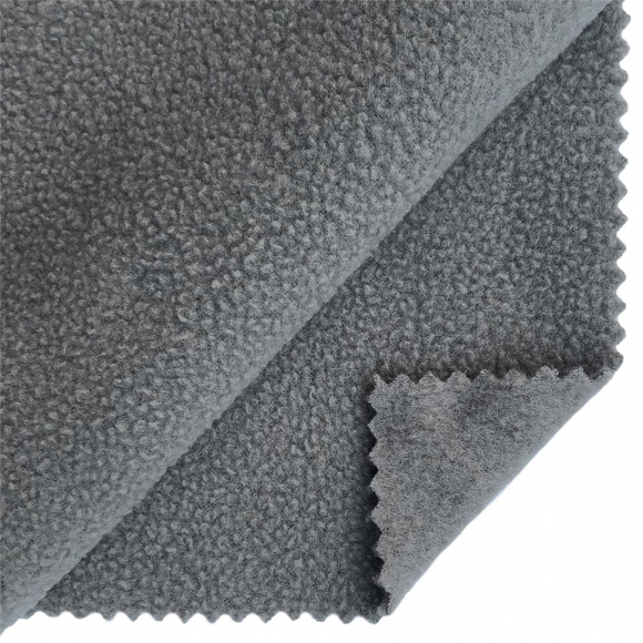 Ткань флис 2-х ст. TBY-0059-307 190 г/м? 100% ПЭ шир.150см  цв.S307 серый уп.10м