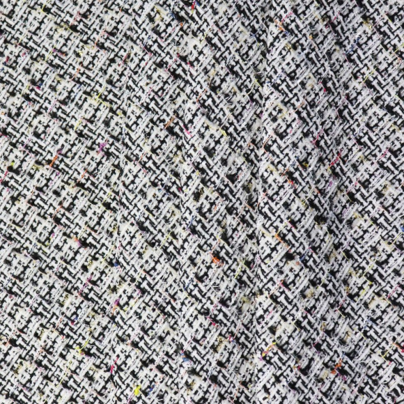 Ткань Твид Шанель 380 г кв.м 100% полиэстер шир.148 см арт.Р.19216.01 цв.01 мультиколор уп.25м