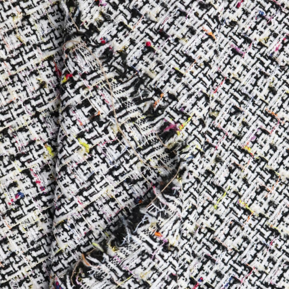 Ткань Твид Шанель 380 г кв.м 100% полиэстер шир.148 см арт.Р.19216.01 цв.01 мультиколор уп.25м