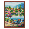 Картина мозаикой с нанесенной рамкой Molly арт.KC0002 Набережная Италии (36 цветов) 40х50 см