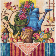 Набор для вышивания PANNA Золотая серия арт. N-1995 Натюрморт с лейками 25х25, см