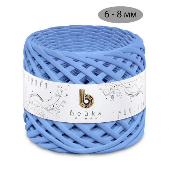 Пряжа трикотажная 100м, 300г, ширина 6-8мм цв.3090 серо-голубой