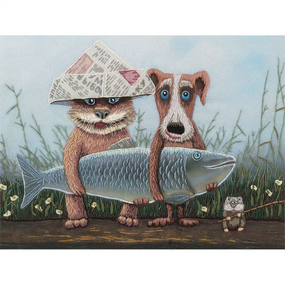 Набор для вышивания PANNA Живая картина арт. JK-2075 Большая рыба 25,5х19,5 см