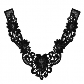 Воротник кружевной арт.TBY.HX-34 23х28см цв.02 черный, уп.5 шт
