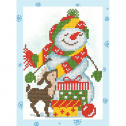 Кристальная мозаика ФРЕЯ арт.ALVS-018 Снеговик (мини-картинка) 14х19,5 см