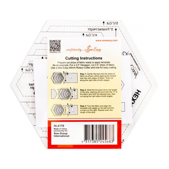 82840_Лекало для создания гексагонов от 1" до 5"