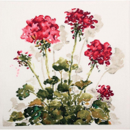 Набор для вышивания РТО арт.CU048 Красная герань 40х40 см