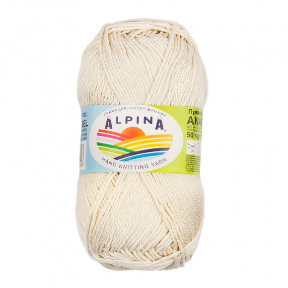 Пряжа ALPINA ANABEL (100% мерсеризованный хлопок) 10х50г/120м цв.006 бледно-розовый